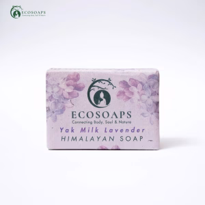 a rectangular soap with text and flowers on it