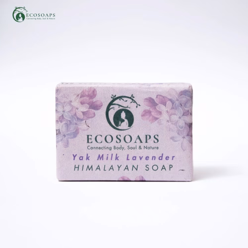 a rectangular soap with text and flowers on it